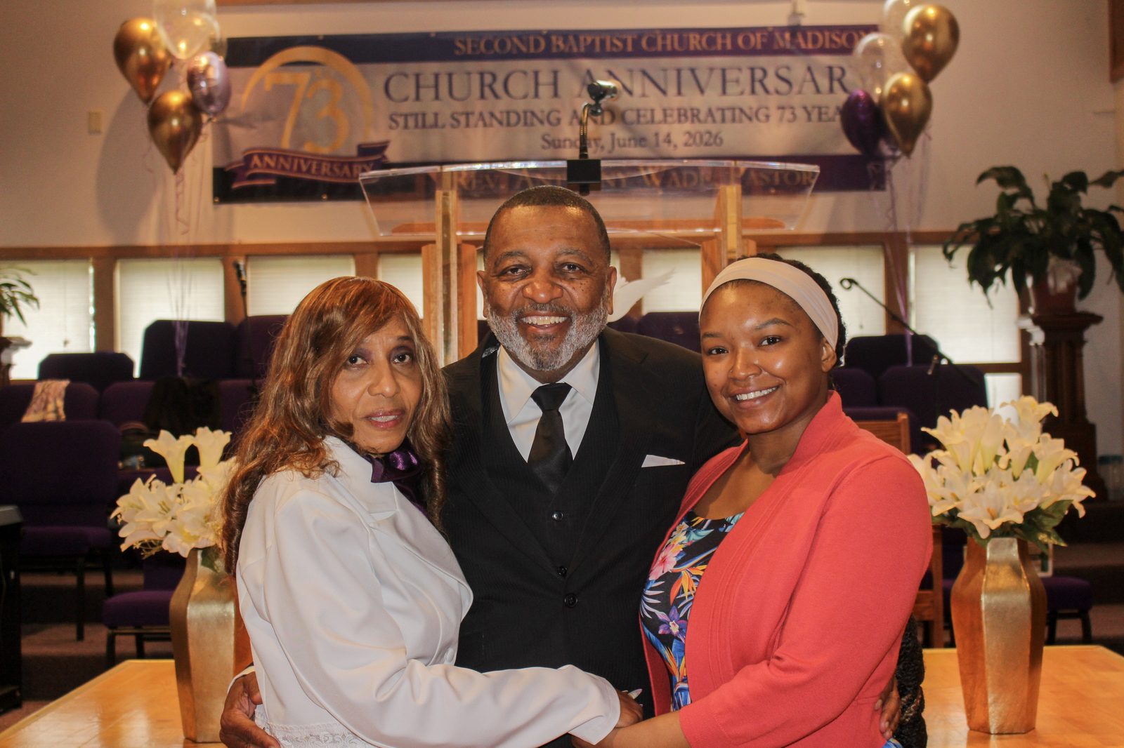 Reverend Anthony Wade with his family